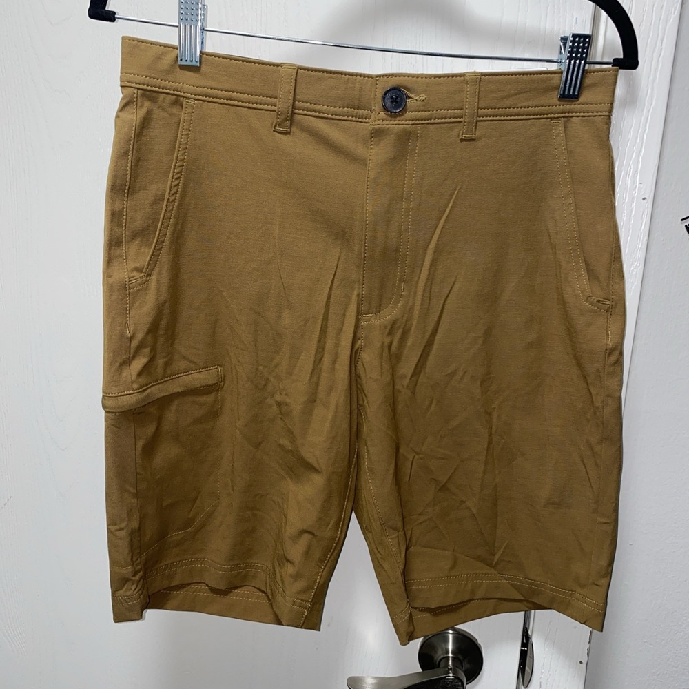 Nwt Sonoma‎ Men's Brown Tan Tech Shorts Athletic Hike 29 With Pocket Flexwear